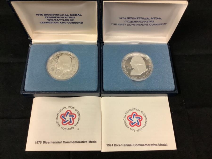 yɔi/iۏ؏tz AeB[NRC _RC [] 19741975 **Vo[**oCZejA_!!! 1974 & 1975 **SILVER** Bicentennial Medal!!!