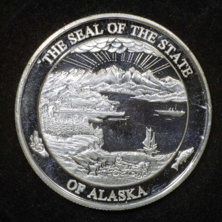 楽天アンティーク王子_ANTIQUE PRINCE【極美品/品質保証書付】 アンティークコイン モダンコイン [送料無料] 2004アラスカ州の印章：スポーツフィッシング1オンス.999ファインシルバーラウンド 2004 The Seal of the State of Alaska: Sport Fishing 1oz .999 Fine Silver Round