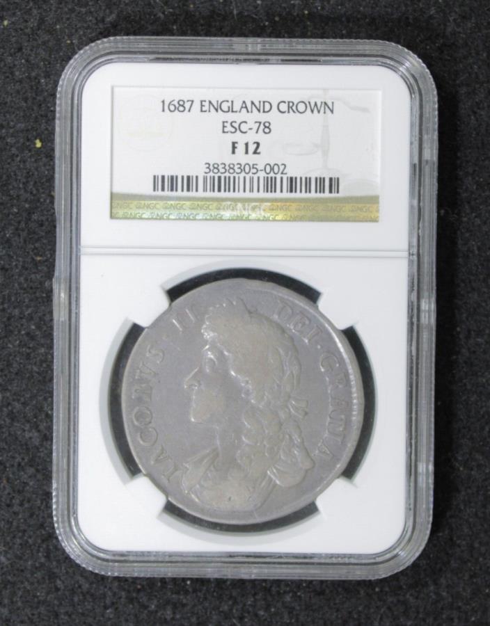 ڶ/ʼݾڽա ƥ 󥳥 [̵] 1687󥰥ɥॺIIС饦-NGC F -12- | ESC-78 | - ꥹ 1687 England James II Silver Crown - NGC F-12 - | ESC-78 | - Great Britain