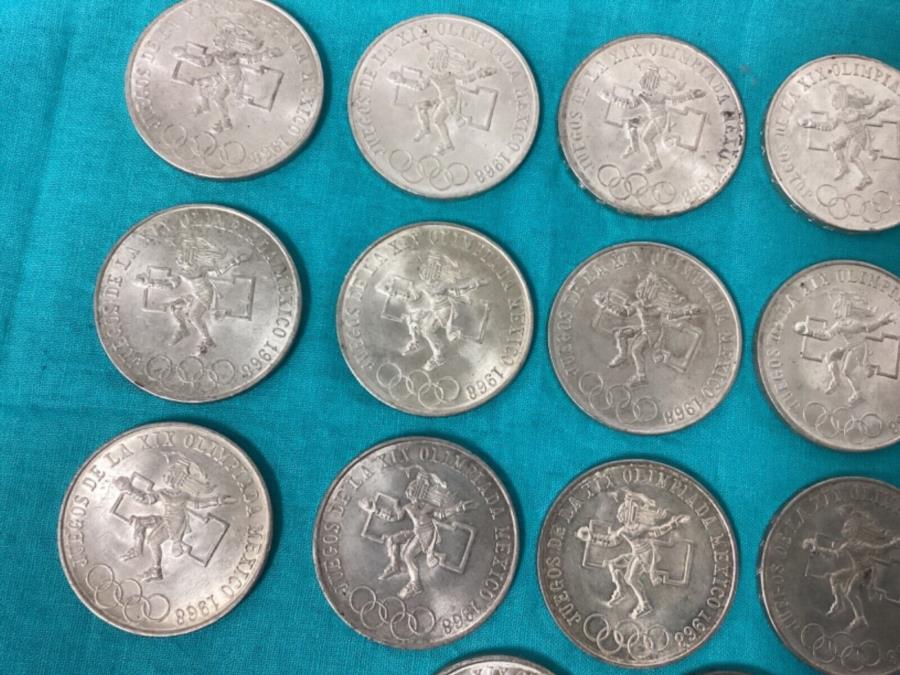 ڶ/ʼݾڽա ƥ 󥳥 [̵] åȡ171968ᥭ25ڥСԥå - .720С-AU/UNCS !! LOT: (17) 1968 Mexico 25 Pesos Silver Olympic Coins - .720 Silver - AU/UNCS!!