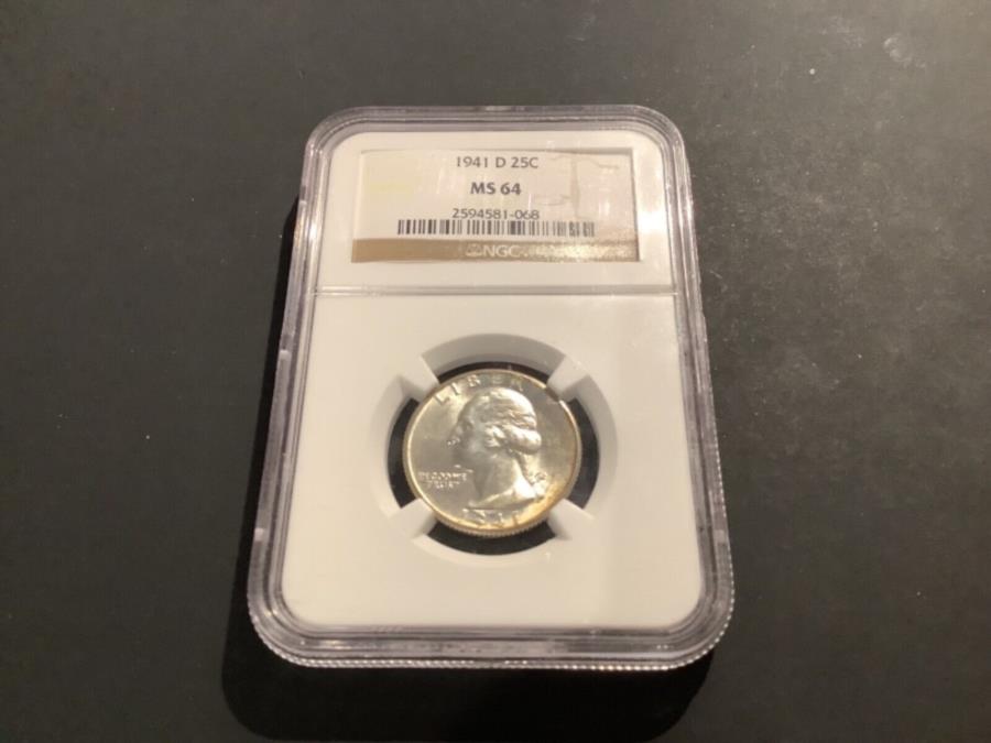  アンティークコイン モダンコイン  1941 DシルバーワシントンクォーターNGCグレードMS -64 GEMブリリアント-L7.13 1941 D Silver Washington Quarter NGC Graded MS-64 Gem Brilliant - L7.13