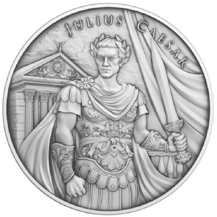  アンティークコイン モダンコイン  ジュリアスシーザー伝説の戦士 JULIUS CAESAR LEGENDARY WARRIORS 1 oz Silver Brilliant Uncirculated Round