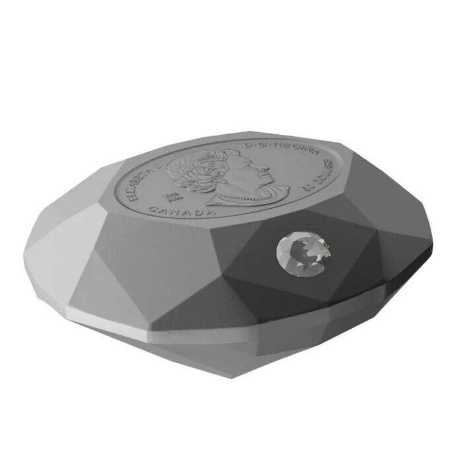 Forevermark Black Label Oval Diamond 3D Shaped Silver Coin 50 $ Canada...