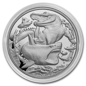 サメvsワニ頂点捕食者-2022カプセルの純粋なシルバーコイン-niue SHARK VS CROCODILE APEX PREDATORS - 2022 1 oz Pure Silver Coin in Capsule - Niue