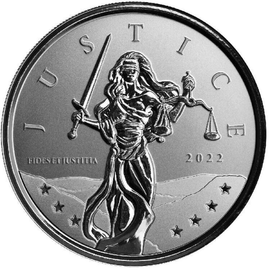 【極美品/品質保証書付】 アンティークコイン モダンコイン [送料無料] Lady Justice 2022 1 OZ Pure Silver Bu Coin -Gibraltar LADY JUSTICE 2022 1 oz Pure Silver BU Coin - Gibraltar