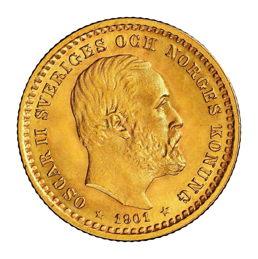 yɔi/iۏ؏tz AeB[NRC _RC [] 1901NAXEF[fAIXJ[IIBS[h5Ni[RCB i2.24gmIjNGC MS-66I 1901, Sweden, Oscar II. Beautiful Gold 5 Kronor Coin. (2.24gm!) NGC MS-66!
