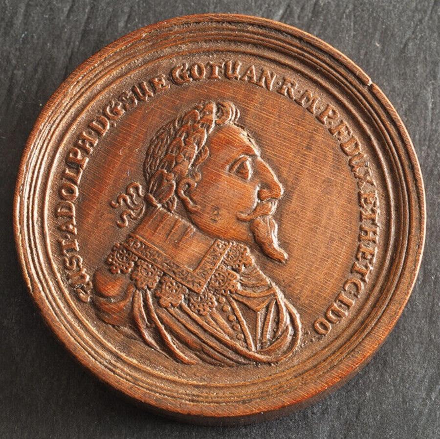 【極美品/品質保証書付】 アンティークコイン モダンコイン [送料無料] 1632、スウェーデン、グスタフIIアドルファス。 Martin Brunnerによる美しいボックスウッドメダル。 R！ 1632, Sweden, Gustav II Adolphus. Beautiful Boxwood Medal by Martin Brunner. R!