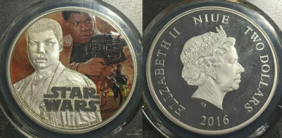 ڶ/ʼݾڽա ƥ 󥳥 [̵] NIUE 20161ɥ$ 2С1󥹥եPCGS PR69DCAM1746 Niue 2016 Proof One Dollar $2 Silver 1 Oz STAR WARS FINN PCGS PR69DCAM #1746