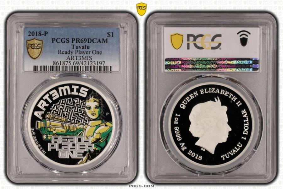 ڶ/ʼݾڽա ƥ 󥳥 [̵] TUVALU 2018$ 1С1󥹥ǥץ졼䡼ART3MIS PCGS PR69DCAM FDC UNC Tuvalu 2018 Proof $1 Silver 1 Oz Ready Player ART3MIS PCGS PR69DCAM FDC UNC