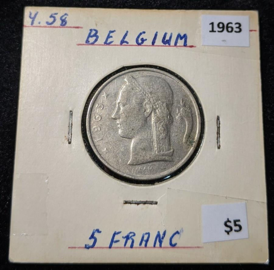 ڶ/ʼݾڽա ƥ 󥳥 [̵] ٥륮1963 5եKM135.1 Belgium 1963 5 Franc KM# 135.1