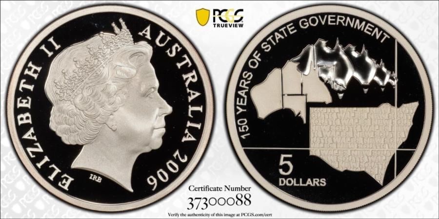 ڶ/ʼݾڽա ƥ 󥳥 [̵] 2006Сե֥ɥ$ 5 NSW 150ǯPCGS PR69DCAM 2006 Proof Silver Five Dollar $5 NSW 150 Years State Government PCGS PR69DCAM