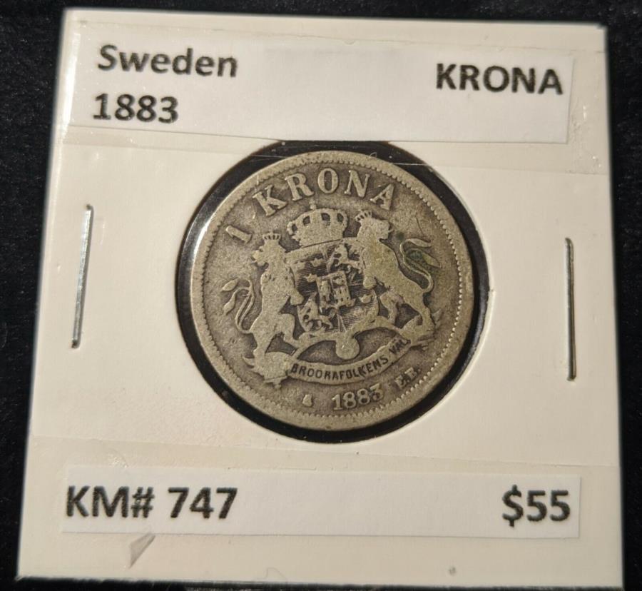 yɔi/iۏ؏tz AeB[NRC _RC [] XEF[f1883 KRONA KM747 Sweden 1883 KRONA KM# 747