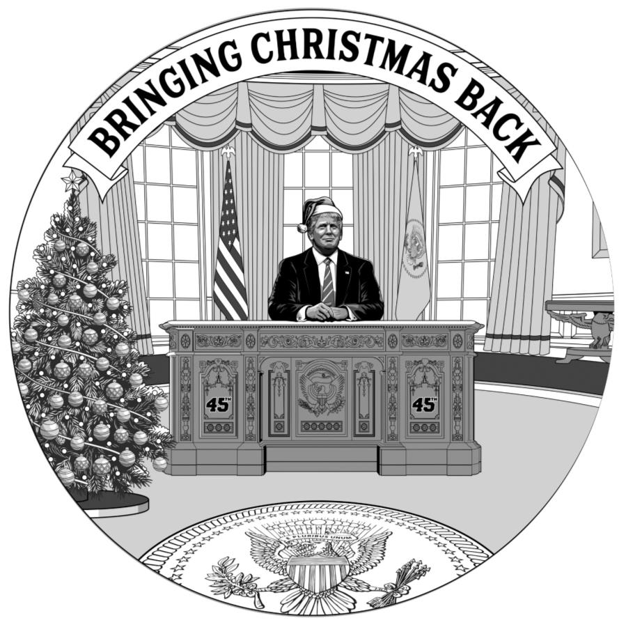 yɔi/iۏ؏tz AeB[NRC _RC [] gv1IX.999Vo[EhRC Trump 1 Oz .999 Silver Round Coin BRINGING CHRISTMAS BACK Low Mnt # 189