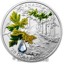 カナダ2016ジュエルレインビッグリーフスワロフスキークリスタルレインドロップ$ 20シルバーメープルリーフ Canada 2016 Jewel Rain Bigleaf Swarovski Crystal Raindrop $20 Silver Maple Leaf