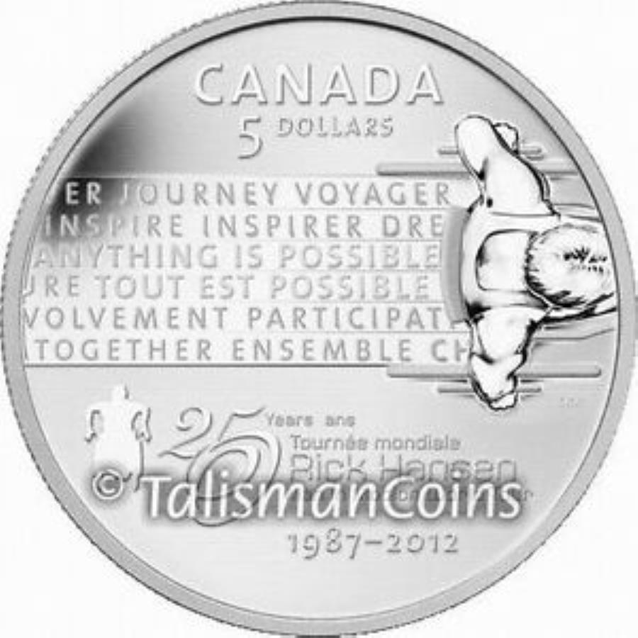 yɔi/iۏ؏tz AeB[NRC _RC [] Ji_2012bNnZԈ֎qpsA$ 5sAVo[v[t Canada 2012 Rick Hansen Wheelchair Paralympian $5 Pure Silver Proof