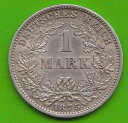 yɔi/iۏ؏tz AeB[NRC _RC [] RCVo[}[NGpCA1}[N1875 f stuttgart in xf nice nswleipzig Coin Silver Mark Empire 1 Mark 1875 F Stuttgart IN XF Nice nswleipzig