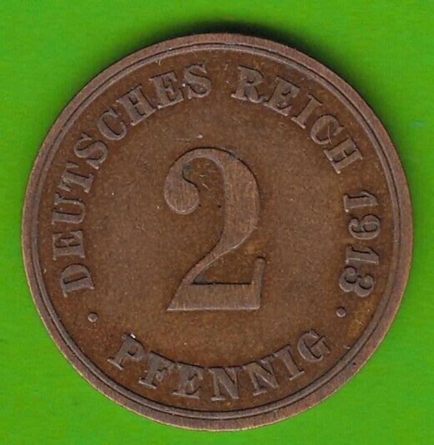 ڶ/ʼݾڽա ƥ 󥳥 [̵] Empire 2 Pfennig 1913 g˺٤nswleipzig Empire 2 Pfennig 1913 G Very Fine Rare nswleipzig