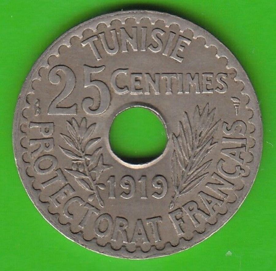 yɔi/iۏ؏tz AeB[NRC _RC [] `jWA25Z^[1919قxffGnswleipzig Tunisia 25 Centimes 1919 Almost XF Nice nswleipzig