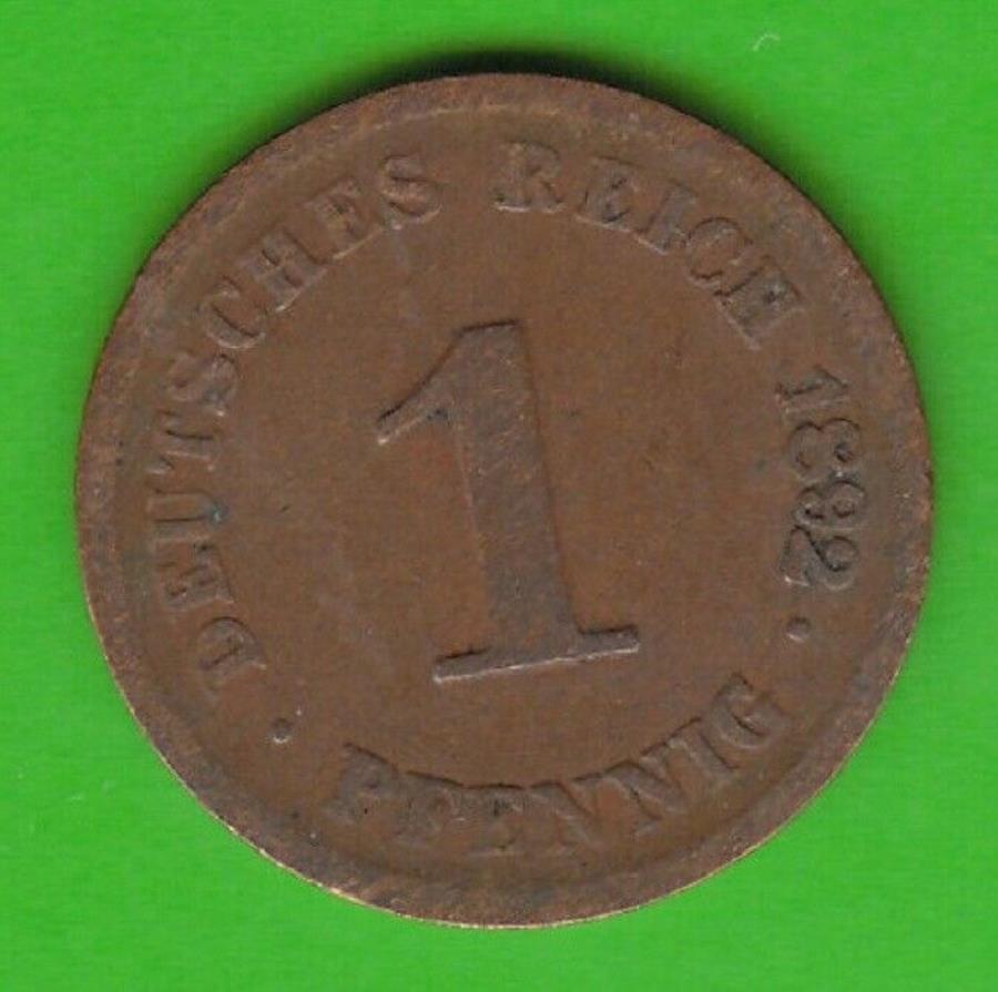 yɔi/iۏ؏tz AeB[NRC _RC [] 鍑1 Pfennig 1892 G Seltener Year nswleipzig Empire 1 Pfennig 1892 G Seltener Year nswleipzig