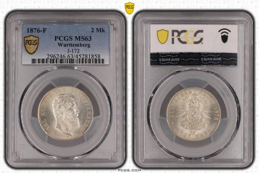 ڶ/ʼݾڽա ƥ 󥳥 [̵] w?rttemberg2ۥPCGS MS63Υޡ1876...