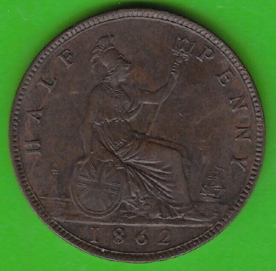 yɔi/iۏ؏tz AeB[NRC _RC [] pn[tyj[1862 xf nice nswleipzig United Kingdom Half Penny 1862 IN XF Nice nswleipzig