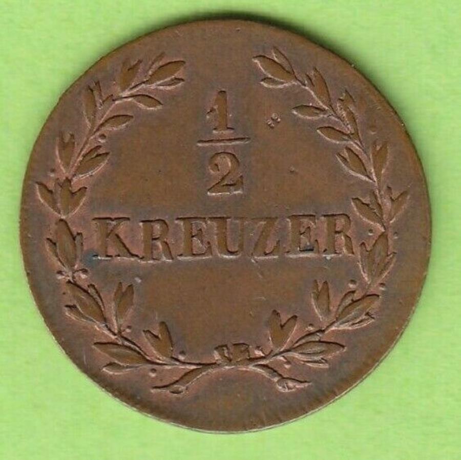 yɔi/iۏ؏tz AeB[NRC _RC [] Coin Kreuzer Baden 1/2 Kreuzer 1823 XFDĂ܂nswleipzig Coin Kreuzer baden 1/2 Kreuzer 1823 Better Than XF Good nswleipzig