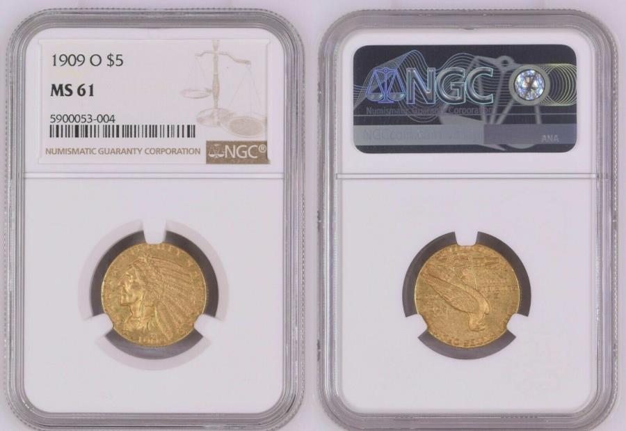 ڶ/ʼݾڽա ƥ 󥳥 [̵] Gold USA 5ɥ1909 o˥塼NGC-HOLDER졼MS 61NSW-Leipzig GOLD USA 5 Dollars 1909 O New Orleans NGC-Holder grad...