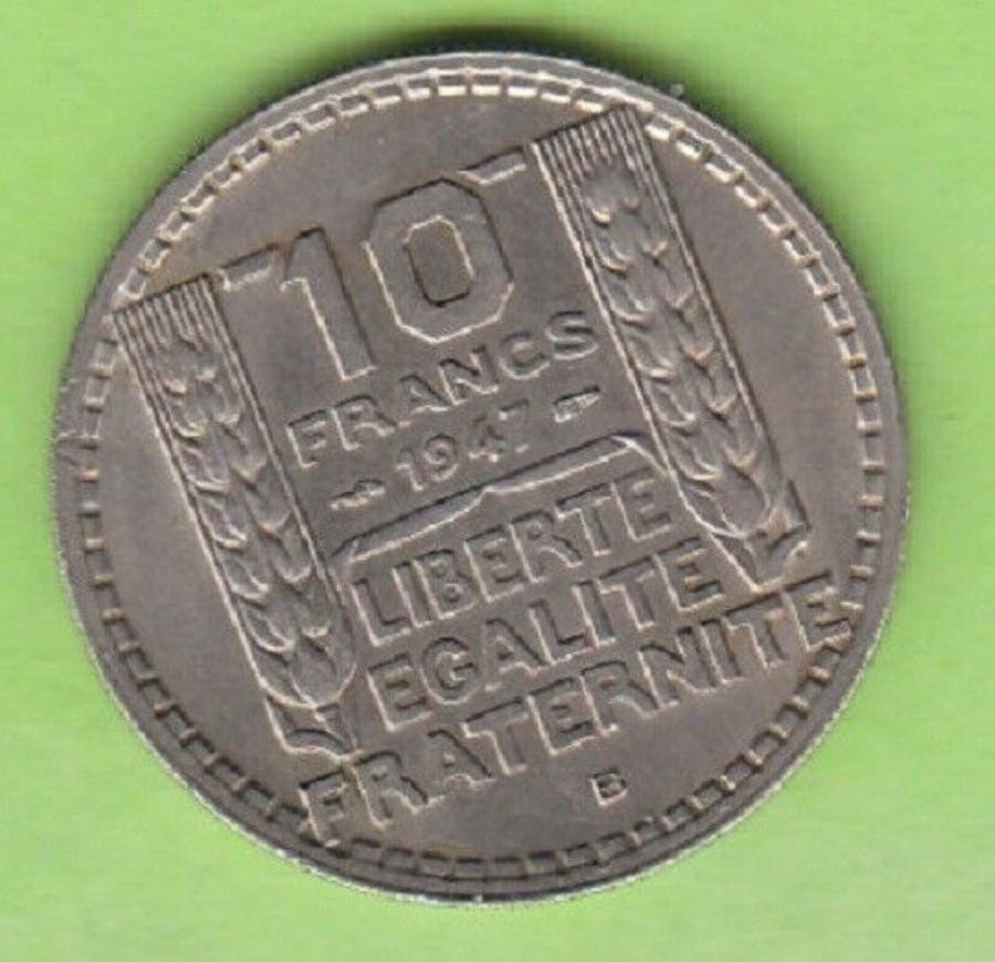 【極美品/品質保証書付】 アンティークコイン モダンコイン 送料無料 NSW-Leipzig France 10 Francs 1947 B PetiteTete Rare非常に素敵 Nsw-leipzig France 10 Francs 1947 B Petite Tete Rare Very Nice