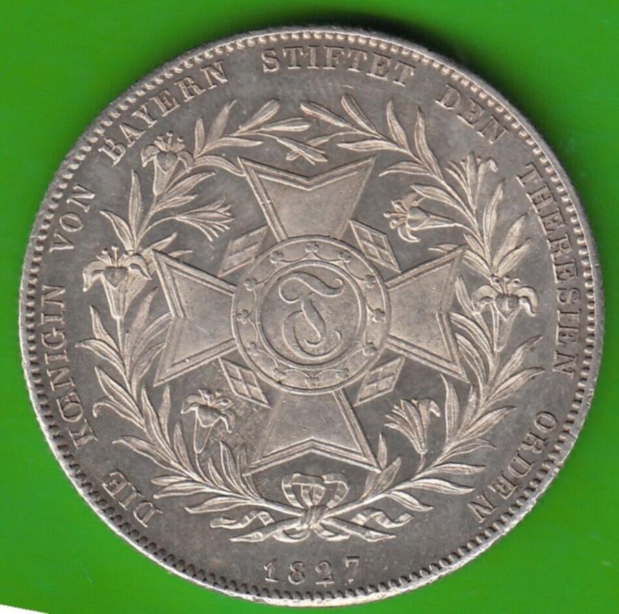  アンティークコイン モダンコイン  コイン歴史家シルバーバイバリア1827テレシエノーデングレートnswleipzig Coin Historian Silver Bavaria 1827 Theresienorden Great nswleipzig