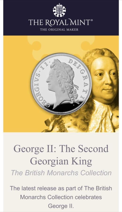 【極美品/品質保証書付】 アンティークコイン モダンコイン [送料無料] 2023イギリスの君主キングジョージII 1オンスシルバープルーフ最新コイン8回目のリリース 2023 British Monarchs King George II 1 oz Silver Proof LATEST COIN 8th Release