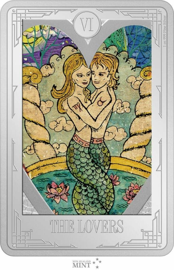 ڶ/ʼݾڽա ƥ 󥳥 [̵] 2022˥塼åȥɡ1.999Сץ롼ե - 6꡼ 2022 Niue Tarot Card: The Lovers 1 oz .999 Silver Proof Coin - #6 in Series