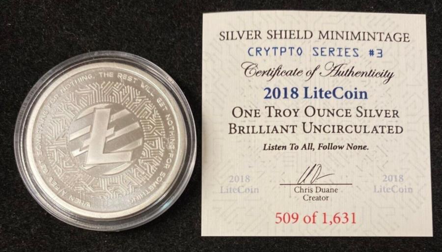 yɔi/iۏ؏tz AeB[NRC _RC [] 2018 Silver Shield Crypto Series3 -Litecoin 1 oz .999 Silverbu Coin 2018 Silver Shield Crypto Series #3 - Litecoin 1 oz .999 Silver BU Coin