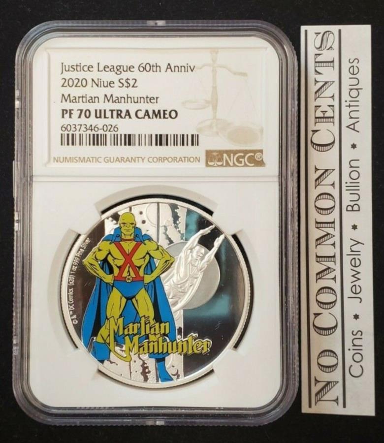 2020 Niue Justice League MARTIAN MANHUNTER 1oz Silver Proof Coin NGC PF70UC2020 Niue Justice League Martian Manhunter 1oz Silver Proof Coin ngc pf70uc商品についてSeller Notes “Only 1960 Minted! This coin is graded PF70 Ultra Cameo PERFECT by NGC. Slab may have minor ... Read moreabout the seller notesCountry/Region of Manufacture NiueFineness 0.999Coin Justice LeagueCertification NGCPrecious Metal Content per Unit 1 ozStrike Type ProofGrade PF 70Year 2020Brand/Mint New Zealand MintComposition Silver売り手は「1960年だけ造られた！このコインは、NGCによってPF70ウルトラカメオパーフェクトを採点します。スラブにはマイナーがあるかもしれません...続きを読んでください売り手のメモについてNiueの国/地域細かさ0.999コインジャスティスリーグ認定NGCユニット1オンスあたりの貴金属含有量ストライクタイプ証明グレードPF 702020年ブランド/ミントニュージーランドミント組成シルバー※下記内容を必ずお読みになってからお買い求め下さいますようお願い致しますこの商品の納期について弊社海外倉庫からのお取り寄せ商品となります（お客様宅お届け目安2-3週間程度）注意事項　▼商品について　　 パソコンの画像・画質により色や素材感が、実際の商品と多少異なる場合がございます。　▼キャンセル・返品について　　ご入金確認と同時に輸送手配を行っております。ご注文確定後のキャンセルは承っておりません。　また、お客様都合（程度の解釈相違を含む）によるキャンセルは原則お受け出来ません。　不具合での返品は箱などすべてが到着時の状態になるものに限らせていただきます。　　▼領収書について　　楽天会員、非会員共に、購入履歴詳細から領収書をPDFにて発行できます。　　▼発送について　　土日祝日は弊社休業日となっております。　年末年始や長期休暇の発送は配送業者も休日の為、通常よりお時間をいただきます。　　▼その他　　お気軽にお問合せ下さいませ。