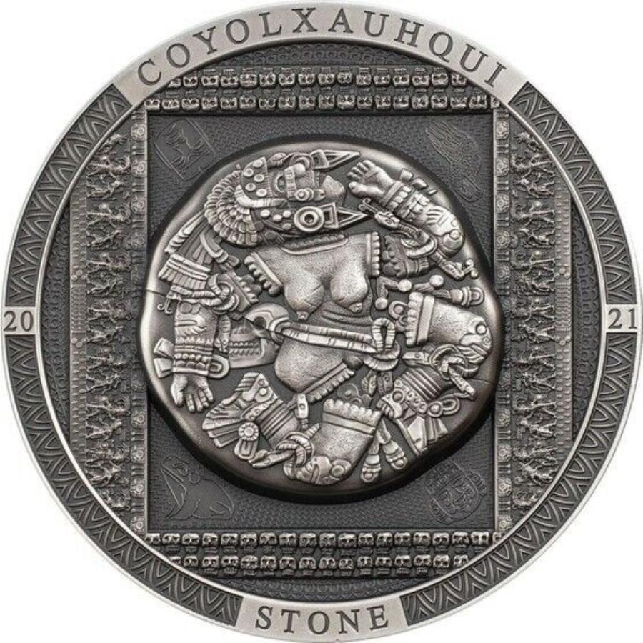  アンティークコイン モダンコイン  2021 $ 20 AZTEC COYOLXAUHQUI STONE ARHOOLOGY SYMBOLISM ANTIQUED 3 OZ SILVER COIN 2021 $20 AZTEC COYOLXAUHQUI STONE Archeology Symbolism Antiqued 3 Oz Silver Coin