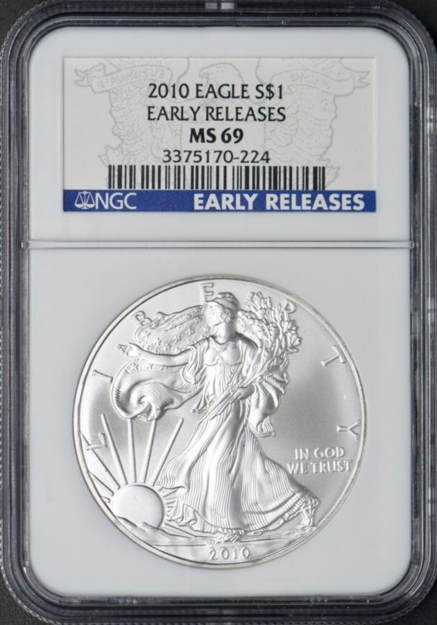yɔi/iۏ؏tz AeB[NRC _RC [] 2010 American Silver Eagle -NGC MS69A[[[X-Coingiants? 2010 American Silver Eagle - NGC MS69 Early Releases - ?COINGIANTS?