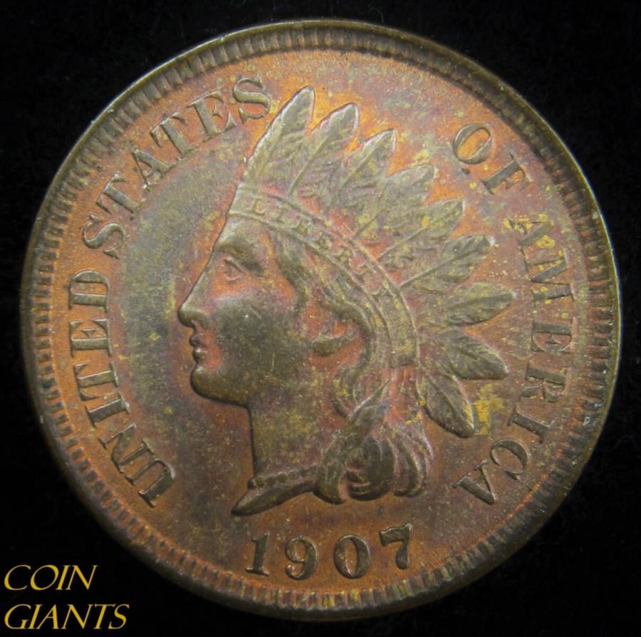 yɔi/iۏ؏tz AeB[NRC _RC [] 1907 1CCfBAwbhZgbhuEzUNCRB BU US^Cvyj[RC 1907 1c Indian Head Cent Red Brown Uncirculated UNC RB BU US Type Penny Coin