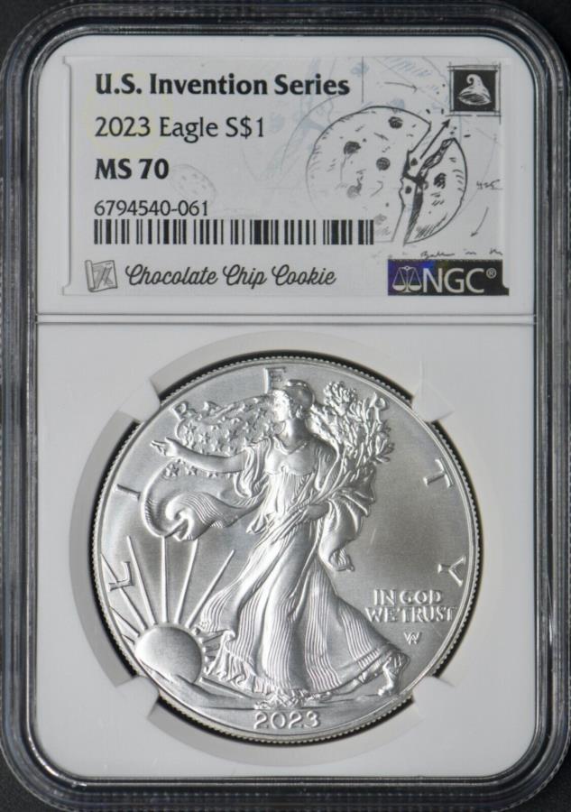 yɔi/iۏ؏tz AeB[NRC _RC [] 2023 American Silver Eagle NGC 7K MS70`R[g`bvCookie 2023 American Silver Eagle NGC 7K MS70 Chocolate Chip Cookie ?COINGIANTS?