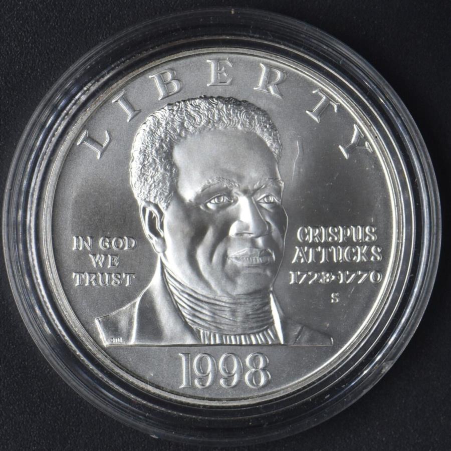 1998 -S Mint State Black Patriotsǰɥ$ 1 -COINGIANTS- 1998-S Mint Sta...