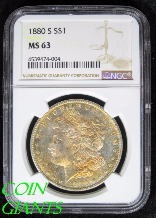 yɔi/iۏ؏tz AeB[NRC _RC [] 1880-s s $ 1KVo[_[NGC MS63`CXBUz`CXg[I 1880-S S$1 Morgan Silver Dollar NGC MS63 Choice BU Uncirculated Choice TONED!