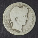 yɔi/iۏ؏tz AeB[NRC _RC [] 1908 -So[o[Vo[NH[^[_[25C- - 1908-S Barber Silver Quarter Dollar 25C - COINGIANTS -