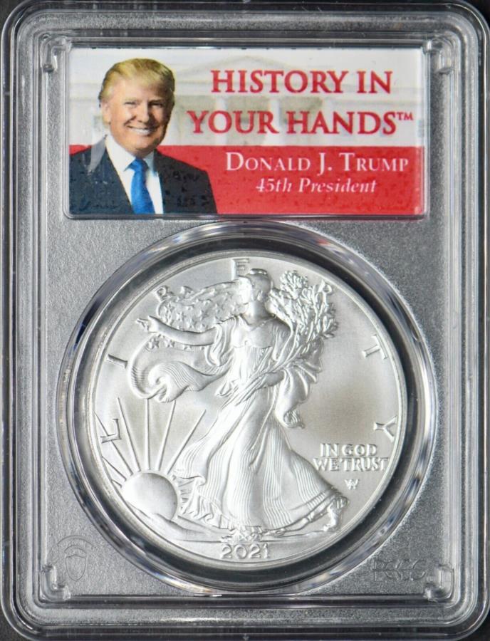 yɔi/iۏ؏tz AeB[NRC _RC [] 2021 American Silver Eagle T2 PCGS MS70 First Strike Donald Trump 2021 American Silver Eagle T2 PCGS MS70 First Strike Donald Trump ?COINGIANTS?