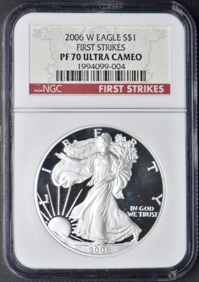 2006 -W American Silver Eagle -NGC PF 70 Ultra Cameo First Strikes 2006-W American Silver Eagle - NGC PF 70 Ultra Cameo First Strikes ?COINGIANTS?