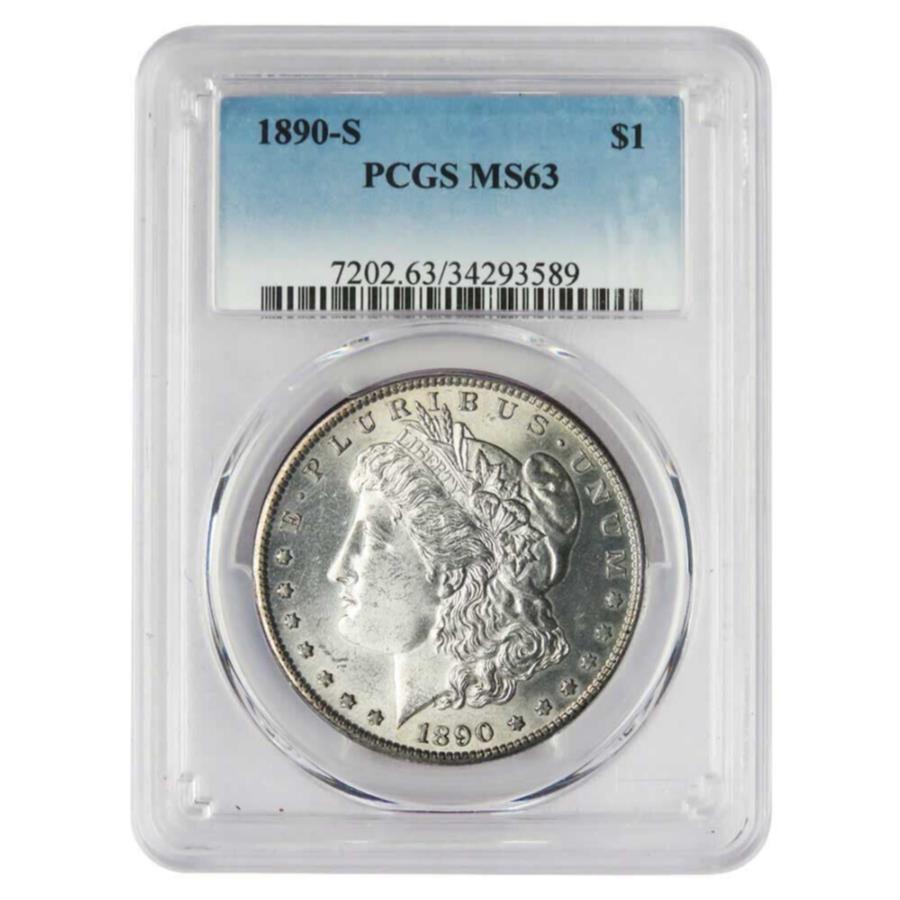ڶ/ʼݾڽա ƥ 󥳥 [̵] 1890-S $ 1륬󥷥С顼PCGS MS63 1890-S $1 Morgan Silver Dollar PCGS MS63