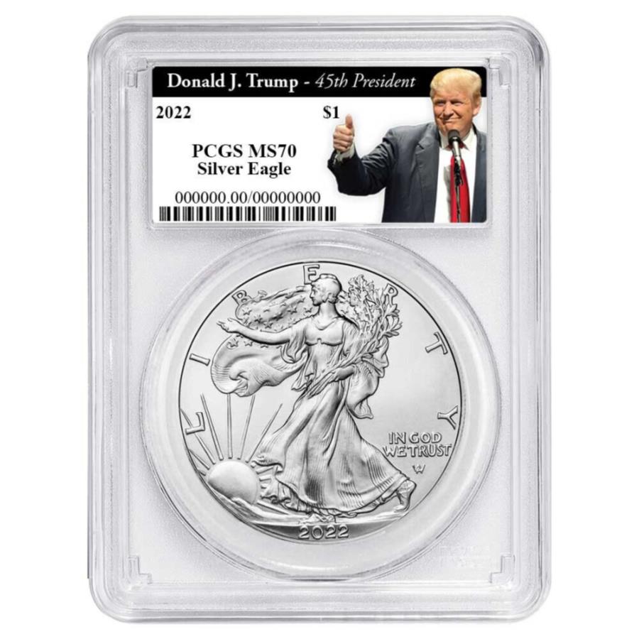 yɔi/iۏ؏tz AeB[NRC _RC [] 2022 $ 1AJVo[C[OPCGSMS70gv45Ԗڂ̎В[x 2022 $1 American Silver Eagle PCGS MS70 Trump 45th President Label