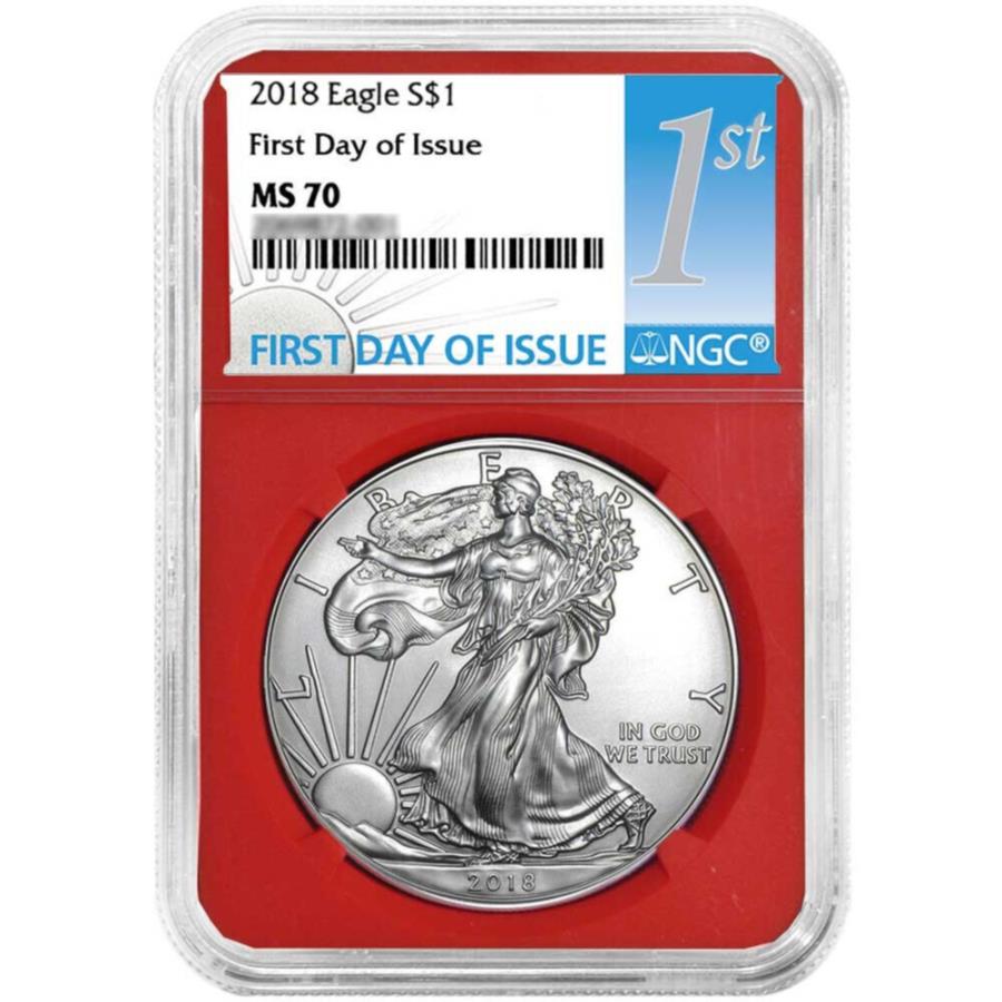 yɔi/iۏ؏tz AeB[NRC _RC [] 2018 $ 1AJVo[C[ONGC MS70 FDIt@[XgxbhRA 2018 $1 American Silver Eagle NGC MS70 FDI First Label Red Core