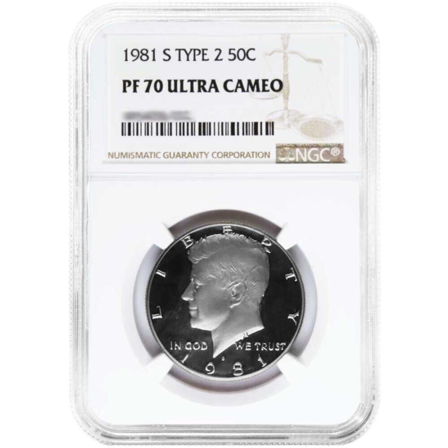 yɔi/iۏ؏tz AeB[NRC _RC [] 1981-S^Cv2v[t50CPlfBn[thNGC PF70UCuEx 1981-S Type 2 Proof 50c Kennedy Half Dollar NGC PF70UC Brown Label