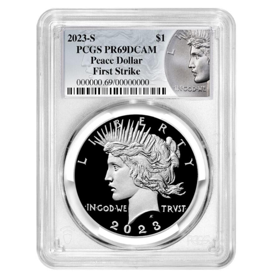 ڶ/ʼݾڽա ƥ 󥳥 [̵] 2023-S$ 1ʿ¥С顼PCGS PR69DCAM FSʿ¥٥ 2023-S Proof $1 Peace Silver Dollar PCGS PR69DCAM FS Peace Label