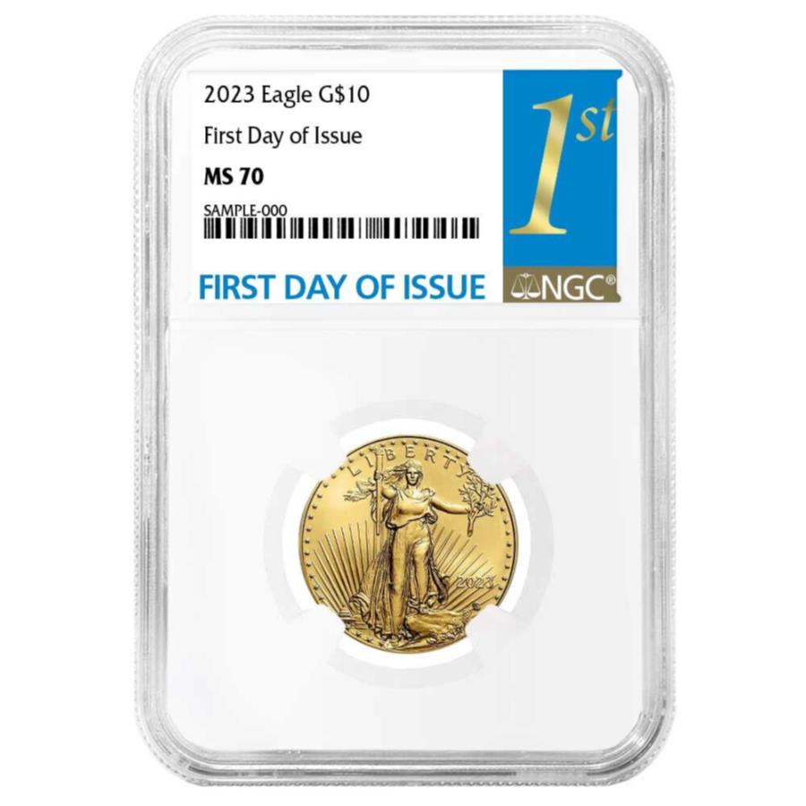 yɔi/iۏ؏tz AeB[NRC _RC [] 2023 $ 10AJS[hC[O1/4IXNGC MS70 FDIt@[Xgx 2023 $10 American Gold Eagle 1/4 oz NGC MS70 FDI First Label