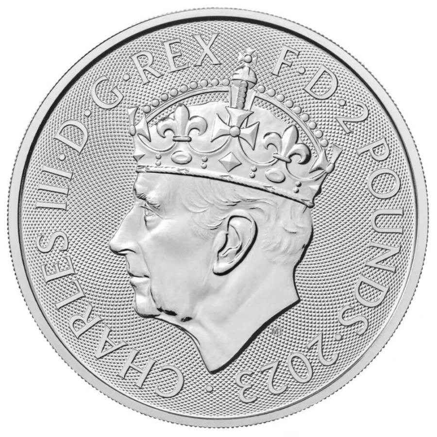 yɔi/iۏ؏tz AeB[NRC _RC [] 2023 U.K. 2|hVo[LO`[Yu^jARl[V1 oz bu 2023 U.K. 2 Pound Silver King Charles Britannia Coronation 1 oz BU