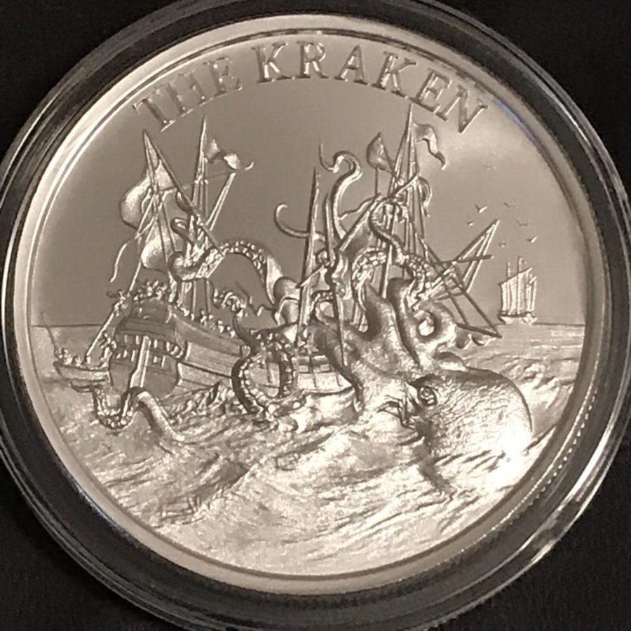 yɔi/iۏ؏tz AeB[NRC _RC [] 2023 The Kraken 999 Silver 1 Oz Art Medal Round Cryptozoology Sea Monster 2023 The Kraken 999 Silver 1 oz Art Medal Round Cryptozoology Sea Monster